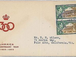 POSTAL HISTORY  cover  -  JAMAICA 1956 : KILMARNGOK to USA
