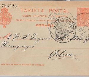 55943 - SPAIN - POSTAL HISTORY: POSTAL STATIONERY CARD from SANSELLAS  1917