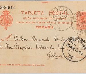55947 - SPAIN - POSTAL HISTORY: POSTAL STATIONERY CARD from LLOSETA  1916
