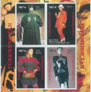 M1938 - TURKMENISTAN, MINIATURE SHEET: Japanese Fashion, Kenzo, Yamamoto, Mori