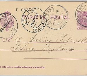 55945 - SPAIN - POSTAL HISTORY: POSTAL STATIONERY CARD from POLLENSA 1929