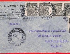 aa3589 - BRAZIL - POSTAL HISTORY -  5,000 Rs on  CENSORED  COVER to the USA 1942