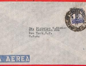 aa3594 - BRAZIL - POSTAL HISTORY - Single Stamp AIRMAIL COVER to the USA 1938