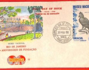 aa3597  - BRAZIL -  Postal History -   FDC COVER 1968 - BIRDS  Harpy eagle
