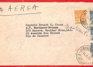 aa3605  - BRAZIL - POSTAL HISTORY -  3,700 Rs on INTERNAL  AIRMAIL COVER  1938