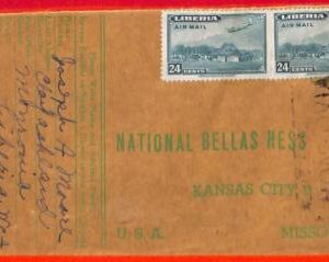 aa0335 - LIBERIA - POSTAL HISTORY - REGISTERED  COVER to the USA  1946