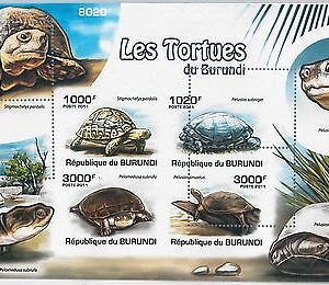 BURUNDI - ERROR, 2011 MISSPERF SHEET: TURTLES, ANIMALS, FAUNA