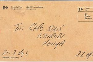 56035 -   KENYA -  POSTAL HISTORY: UN CANADIAN FORCES in EGYPT 1993 - WAR