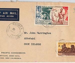 French Colonies: Nouvelle-Calédonie -  POSTAL HISTORY: COVER to COOK ISLANDS