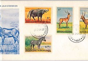 BURUNDI -  POSTAL HISTORY -  FDC COVER - WILDLIFE 1964 : Zebra Bufalo