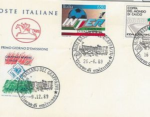 FOOTBALL - ITALY - POSTAL HISTORY: TRIPLE  FDC COVER  1988 / 1989 / 1989   INTER