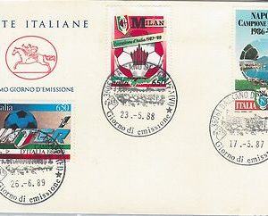 FOOTBALL - ITALY -  TRIPLE  FDC COVER  1987  Napoli  / 1988 Milan / 1989 Inter