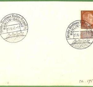 75952 - GERMANY - POSTAL HISTORY - Special postmark - ROWING Canoes - 1943