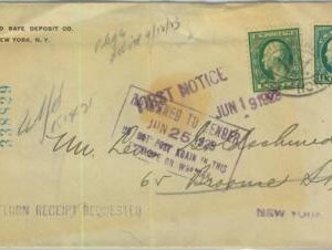 91353 -  USA - POSTAL HISTORY - EARLY Cover from MADISON SQUARE, NY - RETURNED