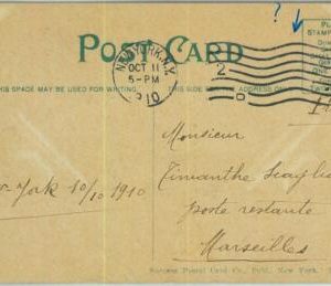 91349 - UNITED STATES USA - POSTAL HISTORY - NICE postmark on CARD from NYC 1910