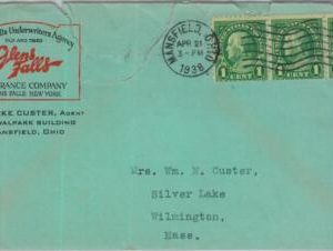 91374 - USA - POSTAL HISTORY - ADVERTISING Cover MANSFIELD, Ohio INSURANCE  1938