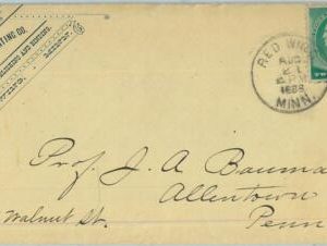 91317 - UNITED STATES USA - POSTAL HISTORY - EARLY Cover from RED WING,Min 1888