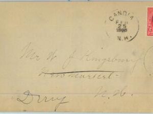 91323 - UNITED STATES USA - POSTAL HISTORY - EARLY Cover from CANDIA, NH 1890