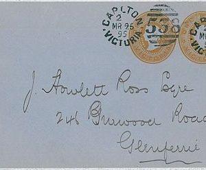 25242   VICTORIA -  POSTAL HISTORY - STATIONERY COVER  arrival cancelation  1895
