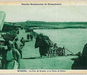 Vintage postcard - IRAQ : MOSUL MOSSOUL - Boat bridge