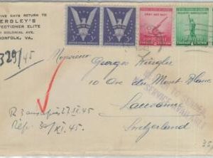 81751 - USA - Postal History -  CENSORED COVER to SWITZERLAND returned to sender