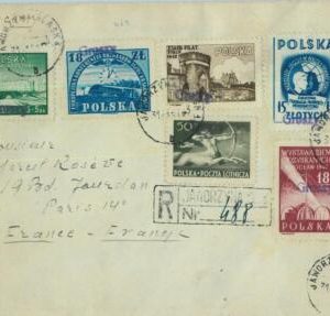 95447 - POLAND - POSTAL HISTORY - GROSZY stamps on COVER  - Mi # 504! Trains