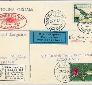60199 - SWITZERLAND - POSTAL HISTORY - SPECIAL EVENT CARD & POSTMARK Lugano 1934