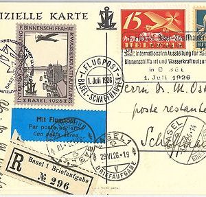 60201 - SWITZERLAND - POSTAL HISTORY - SPECIAL FLIGHT CARD & POSTMARK  1926