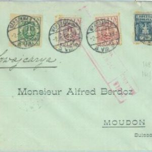 85274 - POLAND - POSTAL HISTORY -  CENSORED COVER to SWITZERLAND  1919