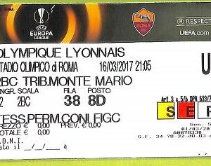 C1502- Vecchio BIGLIETTO PARTITA CALCIO 2017 ROMA VS OLYMPIQUE LYONNAIS