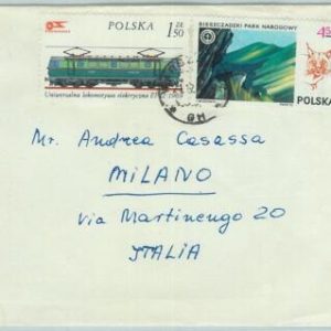 66840 - POLAND  - Postal History -   COVER  to ITALY 1970's TRAIN