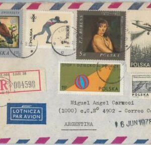 75358 - POLAND  - POSTAL HISTORY -  REGISTERED COVER to ARGENTINA 1978