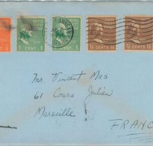 71746 - USA - POSTAL HISTORY - 5 cent rate on COVER  to FRANCE 1938
