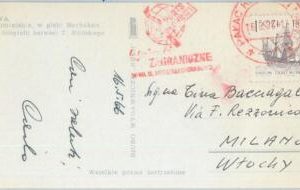 75357 - POLAND  - POSTAL HISTORY - RED Mechanical postmark on POSTCARD 1966