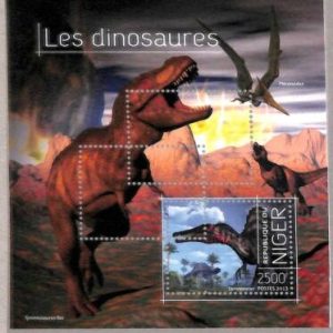 A2322 - NIGER - ERROR - MISPERF stamp sheet 2013  Dinosaurs