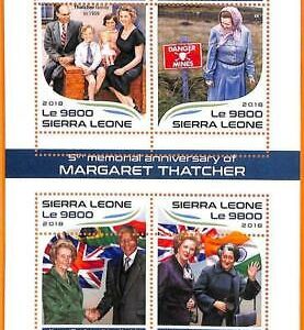 A6870- SIERRA LEONE, Fehler 2018 MISSPERF MINIATUR S: Margaret Thatcher, Mandela