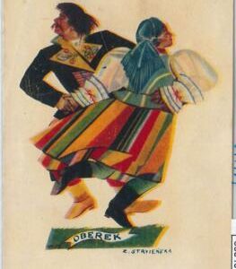 66340 - POLAND  - VINTAGE collectable POSTCARD: ethnic DANCES - COSTUMES: OBEREK