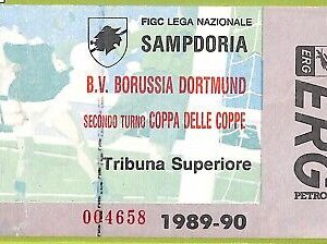C1517- Vecchio BIGLIETTO PARTITA CALCIO 1989-1990 SAMPDORIA