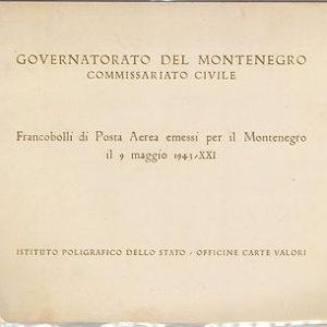 61466 -  ITALY Montenegro - POSTAL HISTORY -  SPECIAL STAMP FOLDER 1943 - RARE!!