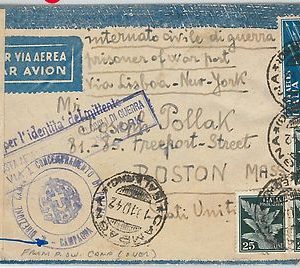 57911 -  ITALY - POSTAL HISTORY: COVER from the CAMPAGNA camp - 1942 JUDAICA