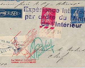 56775 - FRANCE - Postal History - ROCKET MAIL !! Aviation 1935 - Very RARE !!