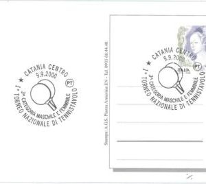 95585 -  ITALY -  POSTAL HISTORY - EVENT  POSTMARK & card -  PING PONG  2000