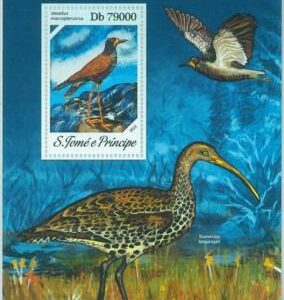 M1635 - S TOME & PRINCIPE, ERROR, 2013, MISPERF SHEET: Extinct Birds