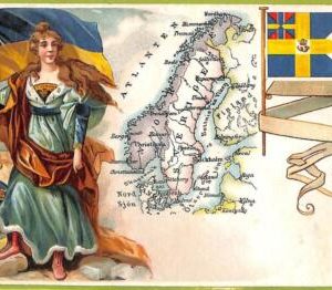 ad2736 - SWEDEN - VINTAGE POSTCARD - FLAG