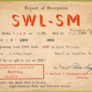 ad2743 - SWEDEN - RADIO CARD - 1947