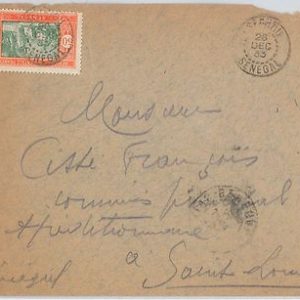 45193  - SENEGAL -  POSTAL HISTORY: COVER with nice postmark 1933