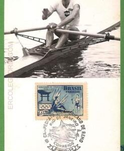 af3703 - BRAZIL  - POSTAL HISTORY - CARD - Sports ROWING Canoes - 1954
