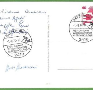 af3724 - GERMANY - POSTAL HISTORY - Postcard - ROWING Canoes - 1974