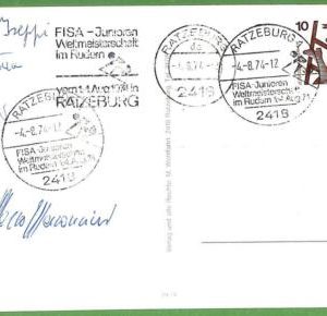 af3725 - GERMANY - POSTAL HISTORY - Postcard - ROWING Canoes - 1974