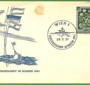 af3699 - AUSTRIA  - POSTAL HISTORY - CARD - Sports ROWING Canoes - 1951